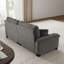 Canapé à trois places plissé en chenille gris de 94 pouces, équipé d'un support à ressorts durable et de coussins en mousse épais et denses.-1959870624