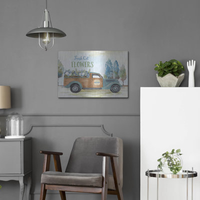 «Fresh Cut Flowers A» par Jean Plout, art mural en métal, 24 po x 16 po