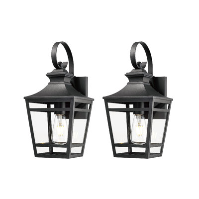 Large Outdoor Wall Lights For House, 16.5Inch Exterior Lighting Fixtures Wall Mount Outdoor Porch Lights Waterproof Black Outdoor Sconce Lights With Clear Glass For Patio Hallway Garage