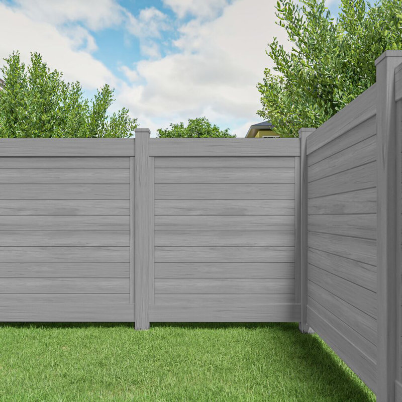 Barrette Outdoor Living Horizontal Fence 5 in. x 5 in. x 108 in. Vinyl Corner Post in Driftwood