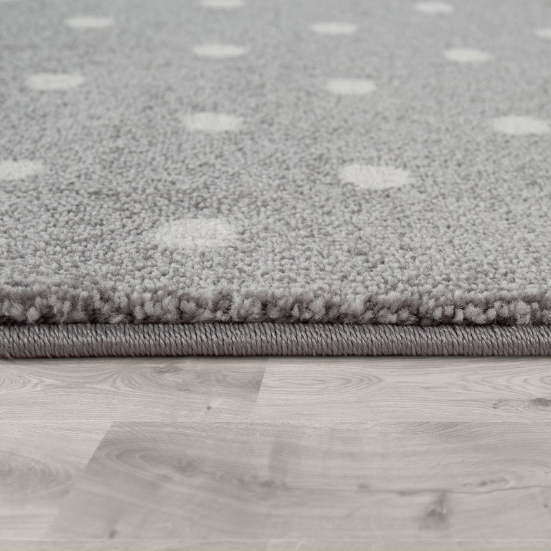 Tapis en polypropylène tissé à la machine Avenelle, Rectangle 7 pi 11 po x 11 pi 2 po, Blanc / gris / rose 