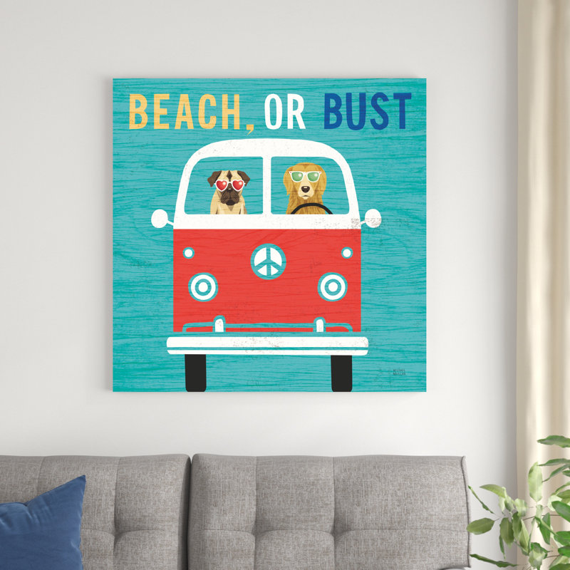 " Beach Bums Bus " by Michael Mullan, 36" H x 36" W x 1.25" D