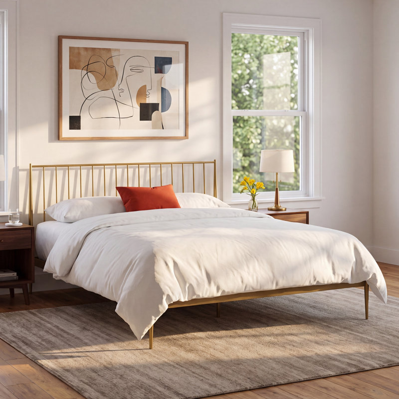 Aston Spindle Bed, Black, Queen