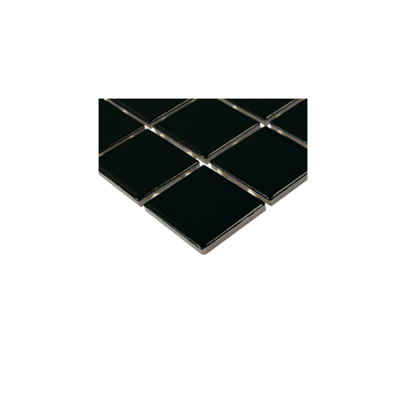 Ensemble de 12 mosaïques à joints droits 2 "x 2" Color Wheel Mosaics, Noir, noir, noir, noir