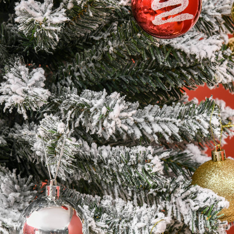 Arbre de Noël artificiel mince enneigé 9 pi de hauteur avec des branches réalistes et 1014 pointes, 8'9" H