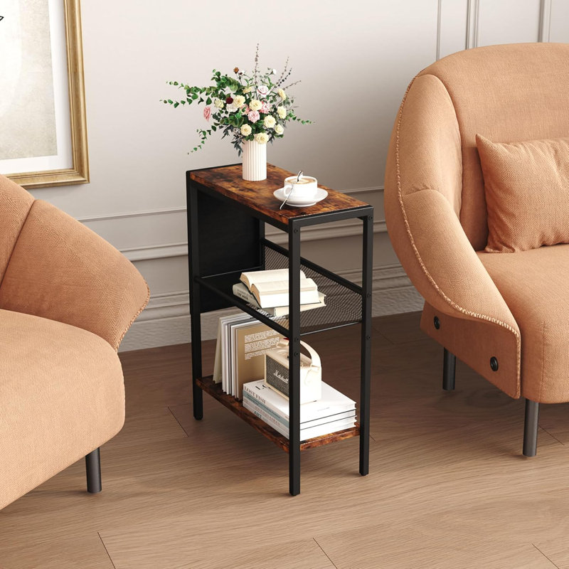 Alket Side Table with Storage, Brown
