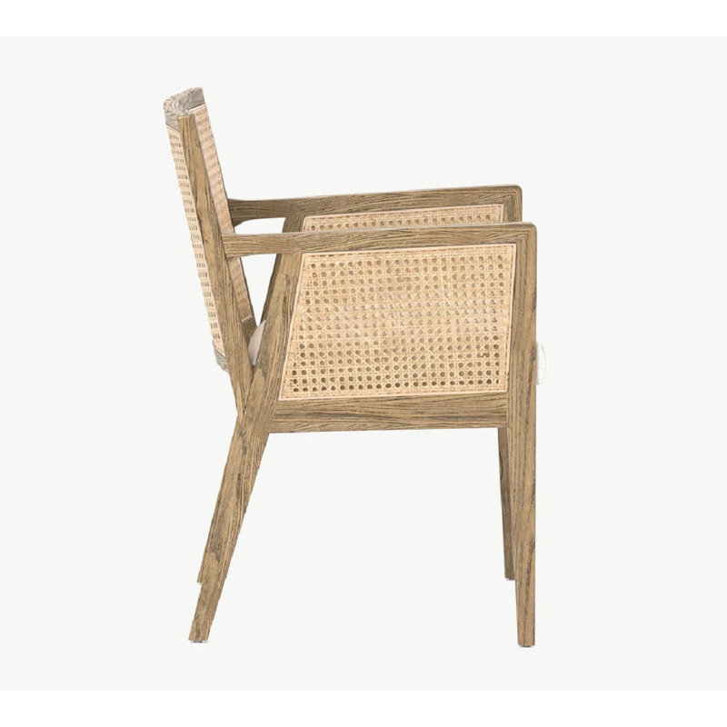 Chaise avec accoudoirs Antony, Bois jaune clair