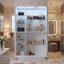 Vitrine à deux zones avec lumières DEL à changement de couleur | 2 vitrines indépendantes, tablettes en verre et sécurité anti-basculement