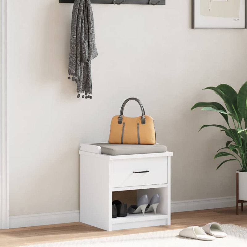 Hallway Bench SANDNES 45X40x50 Cm Solid Wood Pine, White