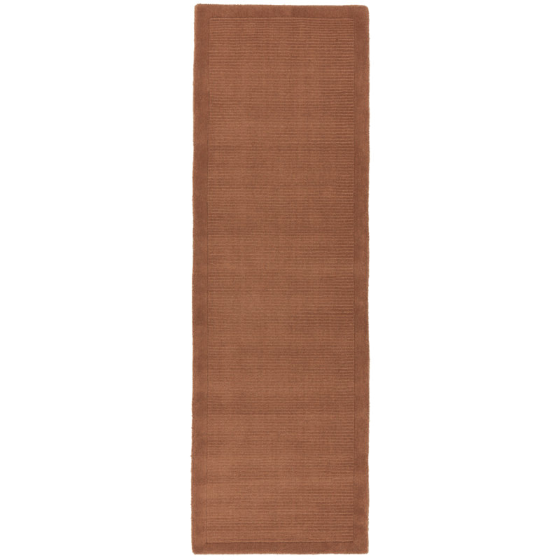 Ned Hand Tufted Wool Terracotta Rug, Runner 68 x 240cm