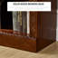 Bibliothèque entièrement sculptée en bois brun.