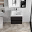 Meuble-lavabo mural 24 po avec lavabo, meuble-lavabo mural moderne avec lavabo en résine et tiroirs à fermeture douce 24 po