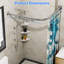 Barre de douche incurvée en acier inoxydable en forme de L avec rallonge réglable pour salles de bains spacieuses