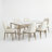 Fernand 7-Piece Dining Set With Marble-Look Table & Upholstered Hammered Iron Chairs-124609935-124609936