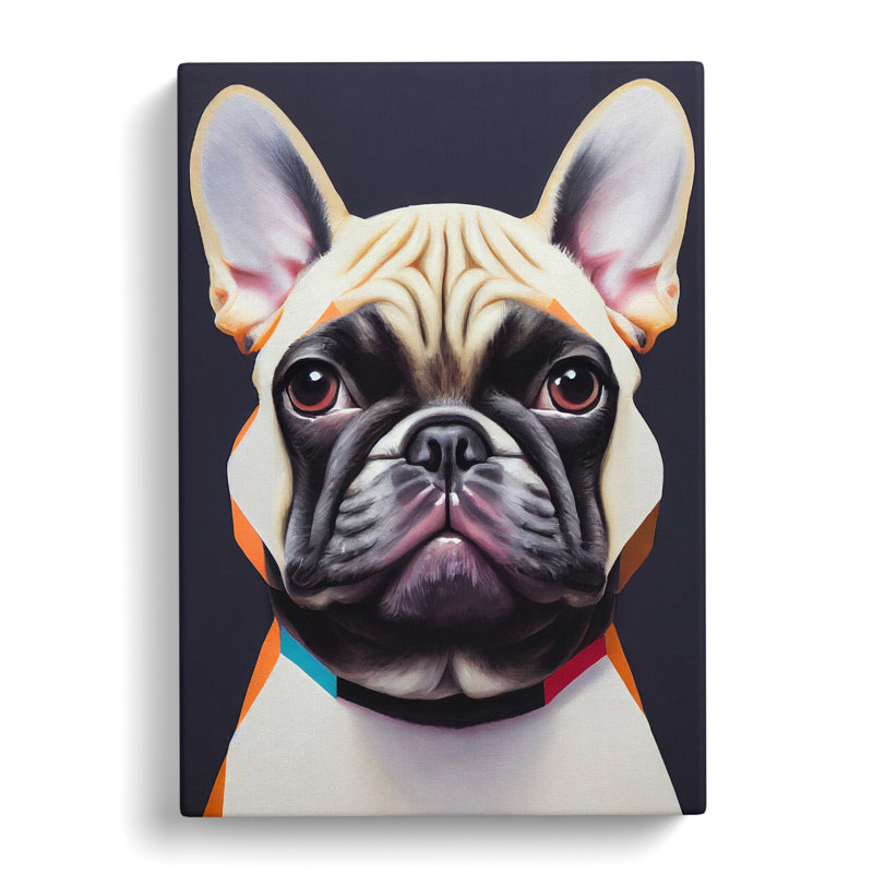 French Bulldog Polygon - Wrapped Canvas, 60cm H x 40cm W x 3cm D