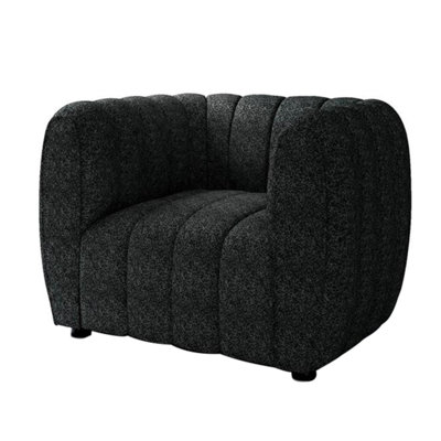 Hery Accent Armchair, 36 Inch, Boucle, Vertical Channel Tufted