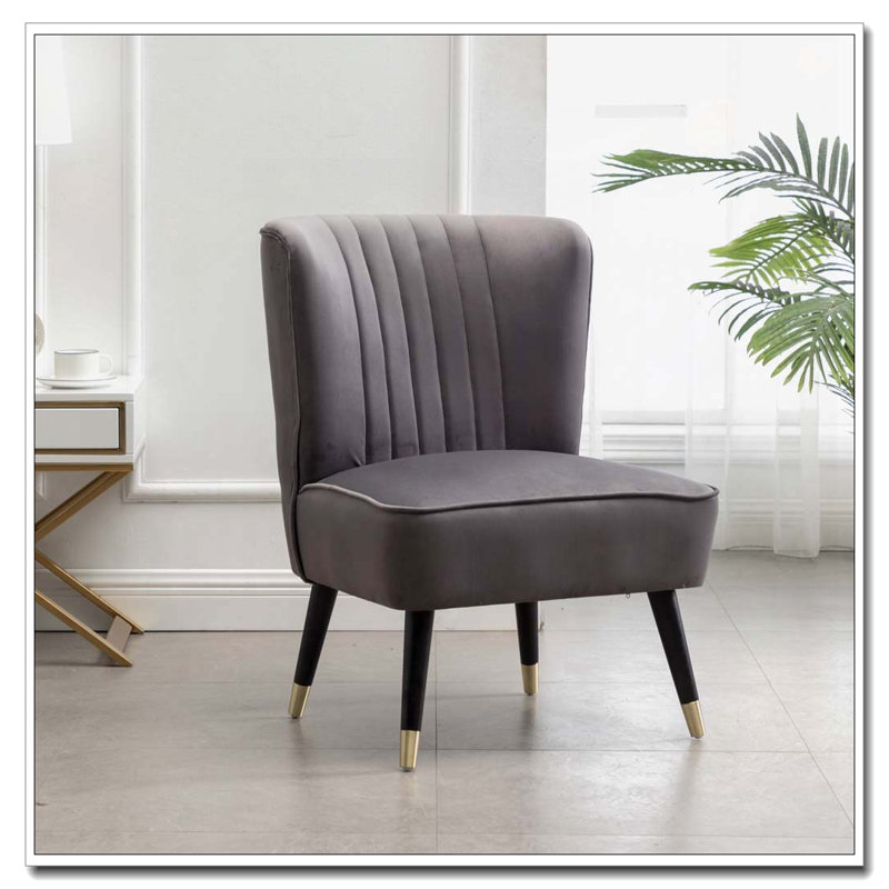 Fauteuil d'appoint en velours, Gris