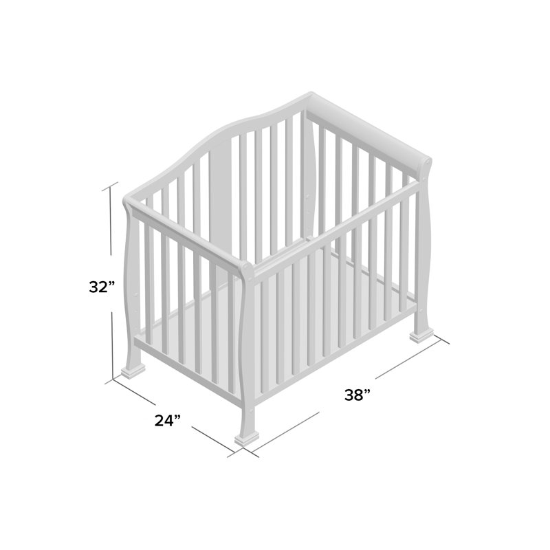 Espresso 4-in-1 Convertible Mini Crib with Mattress Pad