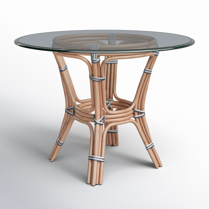 Pier Point Round Glass Dining Table, 48" W x 48" L
