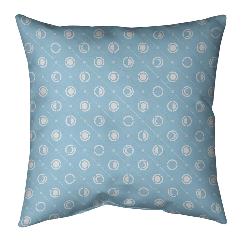 Motif de phases de lune classiques Coussin décoratif, Sarcelle clair, H 14 po x l 14 po, Duvet synthétique