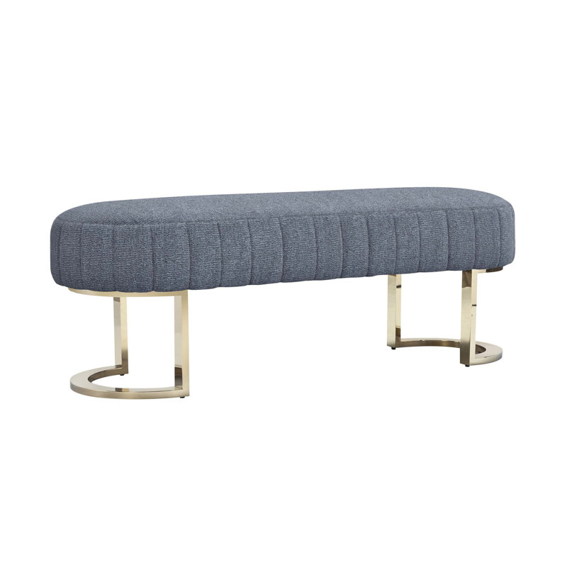 Harlow Upholstered Bench, Azure
