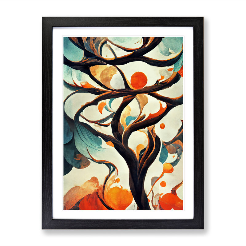 Abstract Tree Branches No.7 - Framed Print, Black Framed, 34cm H x 25cm W x 2cm D