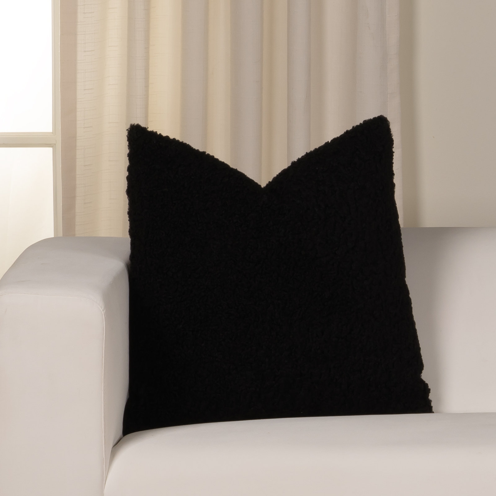 Tiffany Honey 20" x 20" Throw Pillow, Feather, Black, 
Square 22"