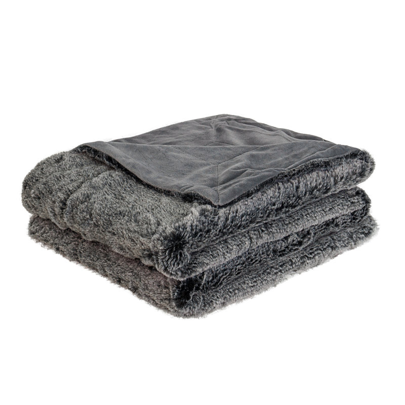 Knitted Throw Blanket, Black