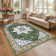 Machine Washable Non-Slip Green Oriental Area Rug