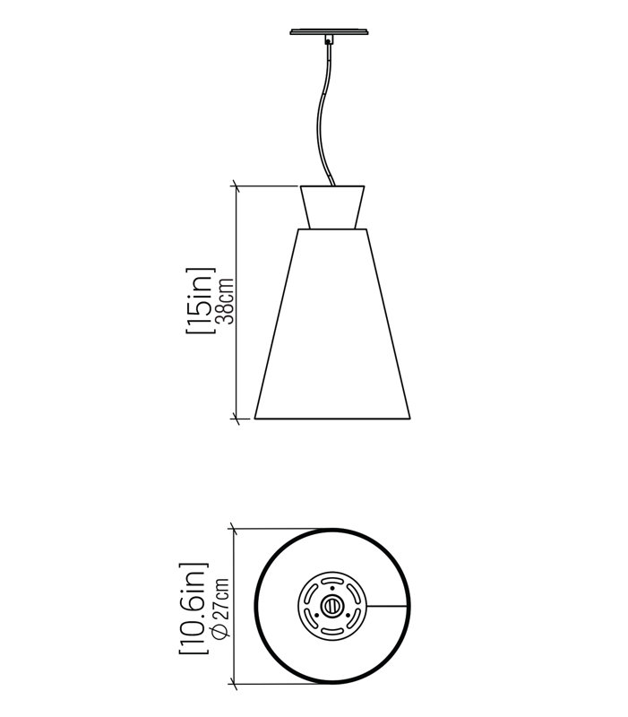 Conical 1 - Light Pendant, Organic Cappuccino
