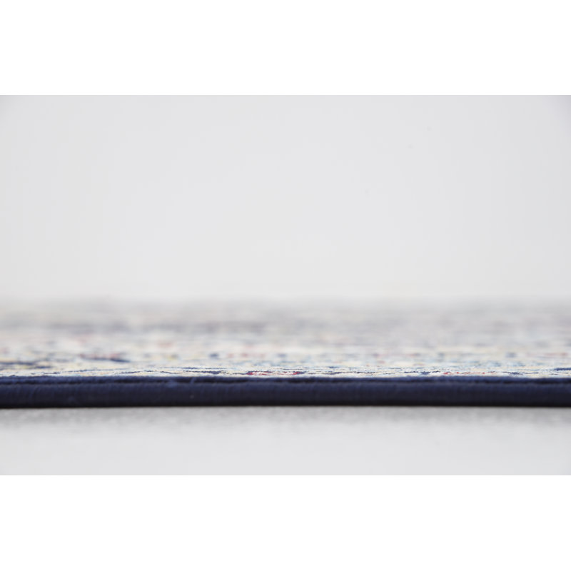 Tapis bleu marine oriental Jackson, Rond 5 pi