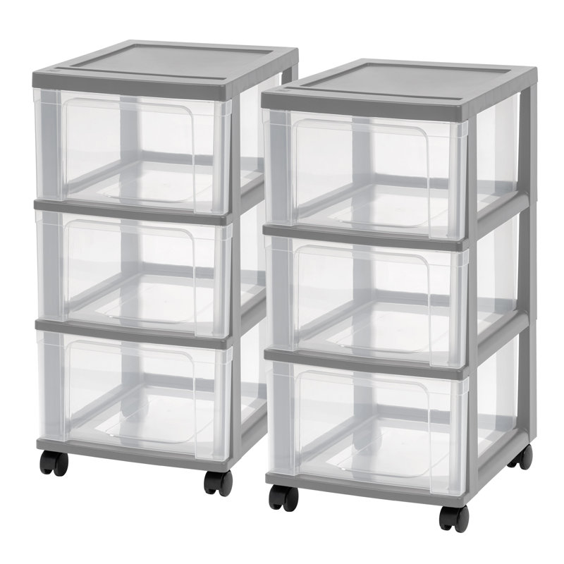  IRIS 3-Drawer Narrow Plastic Storage Cart