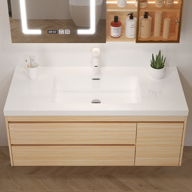 Light luxury Log style vanitie bathroom cabinet