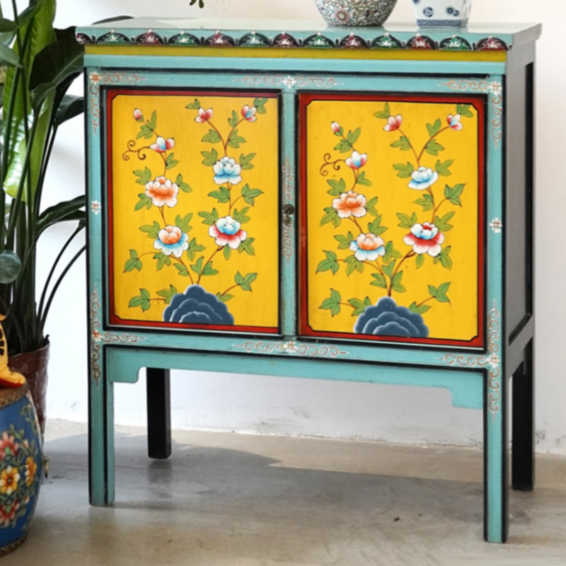Commode peinte peinte rétro classique