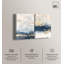 «Gilded Coastal Calm Blue Art», ensemble de 2 impressions sur toile par -896778137-896778136-896778118