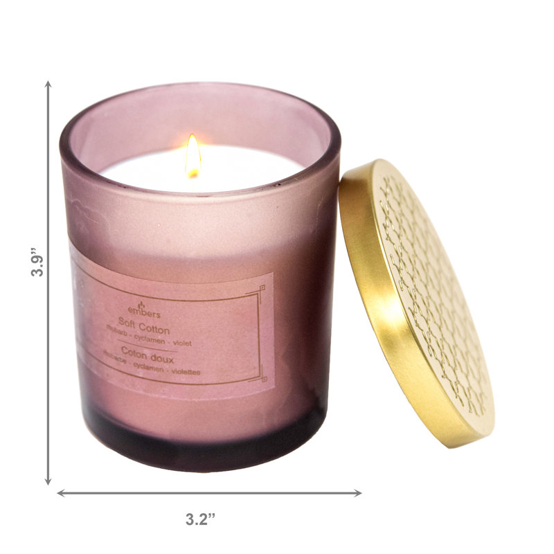 Bougie parfumée 7 oz avec couvercle en coton doux Haight Haight - ensemble de 2, Coton doux