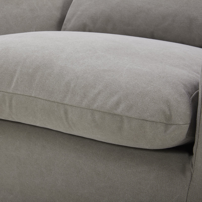Fauteuil demi-tonneau pivotant rembourré Menta, Capricorne, toile gris clair