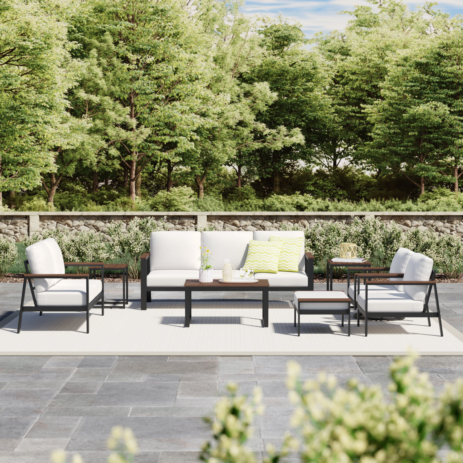 Townsend 8-Person Sunbrella® Patio Seating Group, Sunbrella Canvas Natural