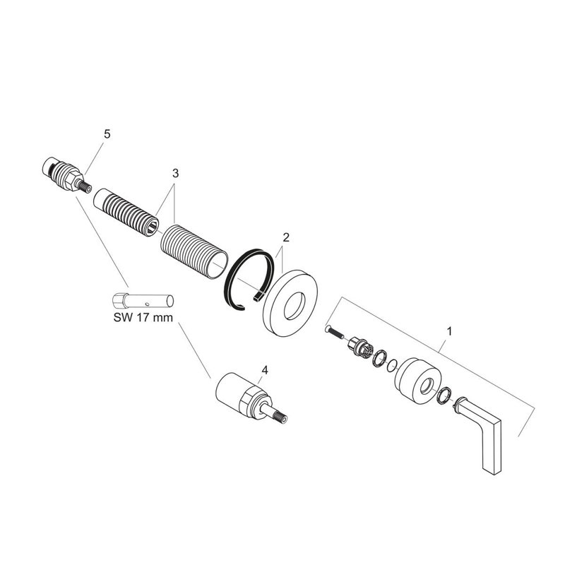 Citterio Volume Control Trim with Lever Handle, Chrome