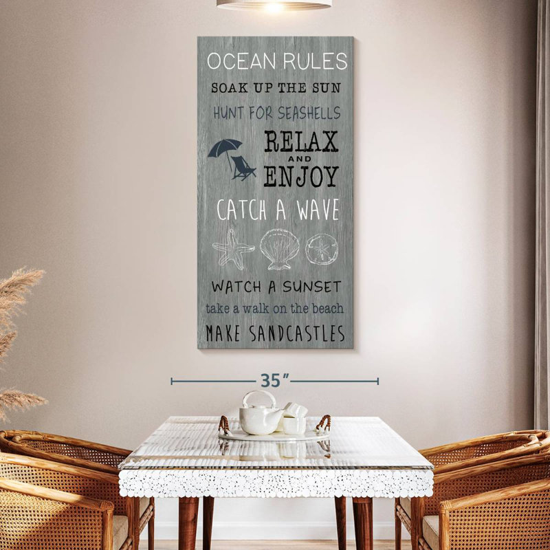 Ocean Rules, 54" H x 27" W