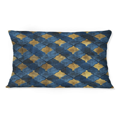 Coussin lombaire bleu marine Glam Houndstooth