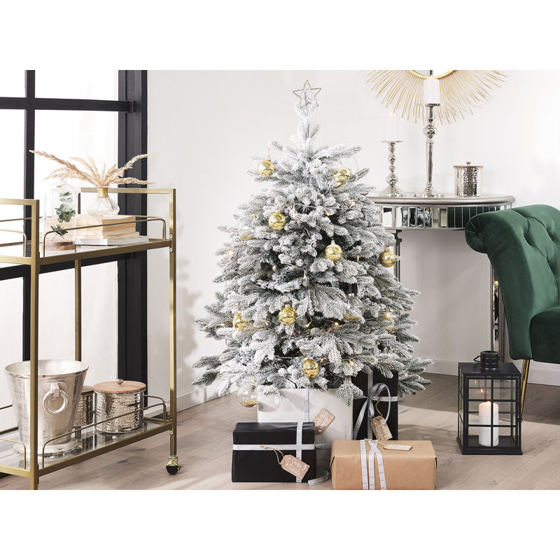 Foraker Artificial Pine Christmas Tree, 3.94ft H x 2.79ft W x 2.79ft D