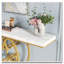Console moderne en imitation marbre avec cadre gÃ©omÃ©trique dorÃ©