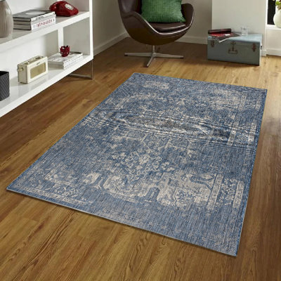 Tapis intérieur / extérieur bleu Oksana