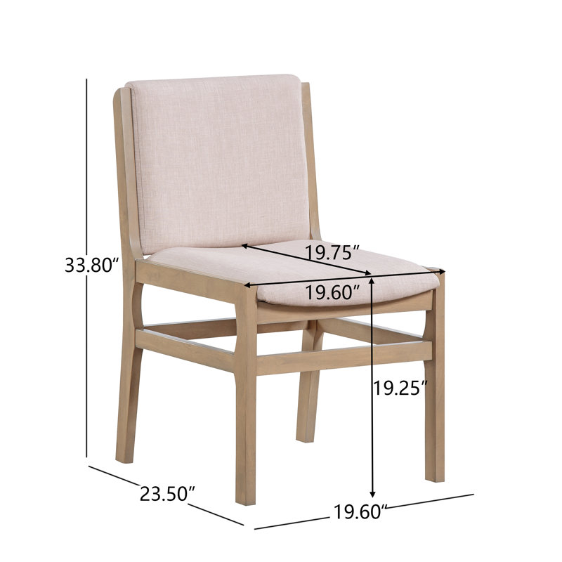 Ensemble de 2 chaises avec coussins moelleux, Clair naturel