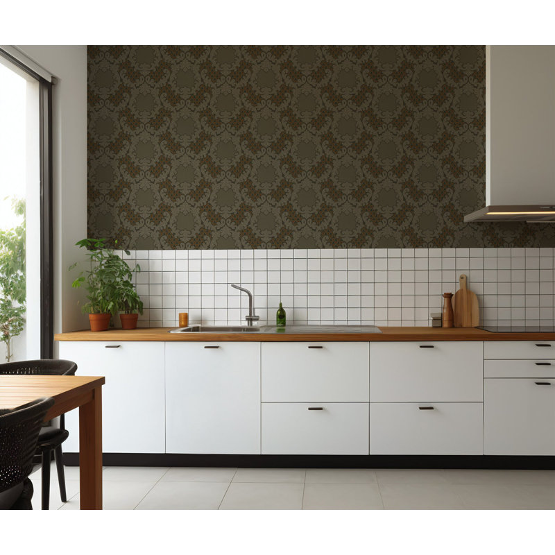 Shadow Leaf Damask - Tapestry Tones Wallpaper