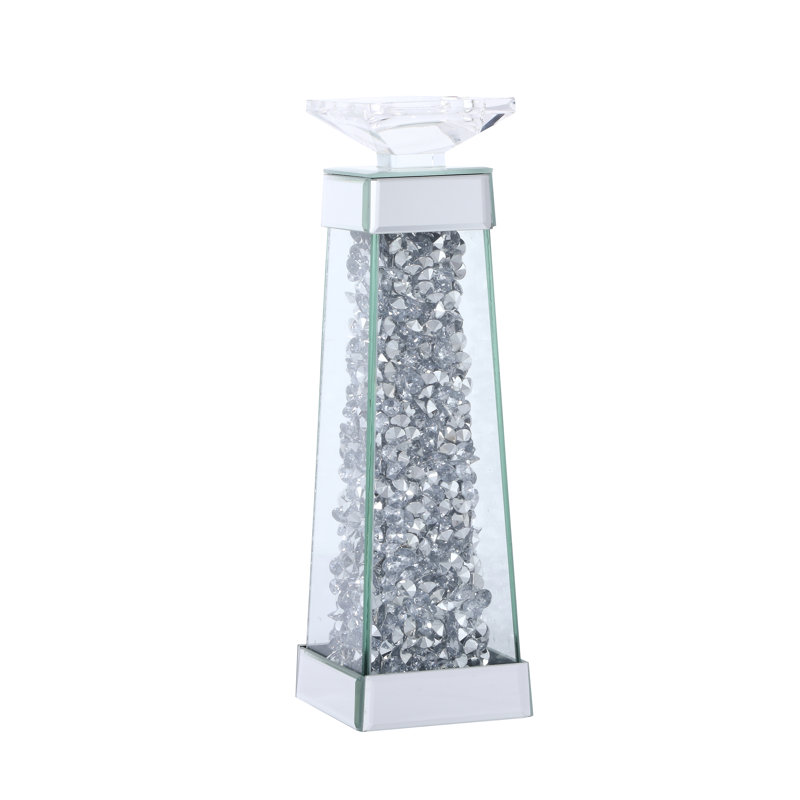Chandelle en verre, H 12,2 po x l 4,7 po x P 4,7 po
