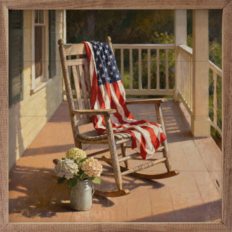 Chaise berçante Patriotic Porch, H 8 po x l 8 po
