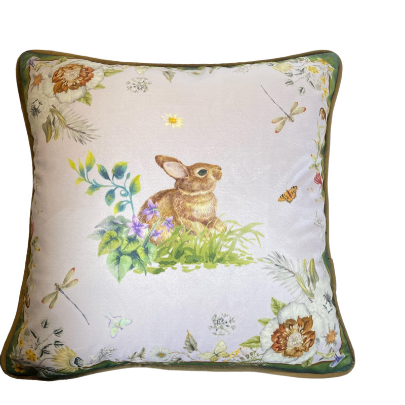 Housse de coussin réversible en velours à imprimé animal, H 18 po x l 18 po