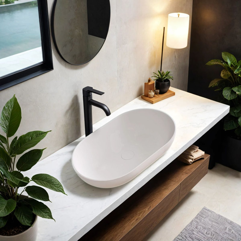 Brayden Studio 54mm L x 34mm W Natural Stone Oval Sink